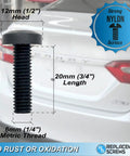 M6 Nylon License Plate Screws Set Of Four Black Plastic Bolts 20mm Long For Thick Frames Built To Last Compatible With Toyota