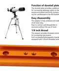 107mm Dovetail Mounting Plate for Telescopes and Cameras With 1/4 Inch Thread Metal Dovetail Saddle Adapter Mount Base in orange
