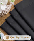 Close-up of stacked Black Halloween Privacy Curtains Two Panels 52 By 72 Inches Light Filtering Window Drapes.