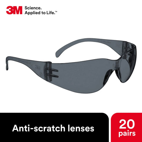 Lightweight Unisex Safety Glasses With Wraparound Coverage ANSI Z87 High Impact Gray Hard Coat Lens In Gray Frame