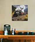 Steam Locomotive Train Square Wall Decor Iron Art For Living Room Patio Bedroom And Garden Vintage Farmhouse Tinplate Hanging Sign