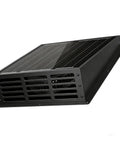Front view of Solar Powered Exhaust Fan 25W Delivers Up To 430 CFM For Attic Greenhouse Shed Chicken Coop RV And Garage With 12V Monocrystalline Panel