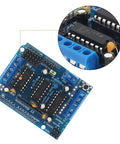4 Way L293D DC Motor Driver Shield For Arduino Uno Mega Raspberry Pi Expansion Board detailed view with chips and circuits