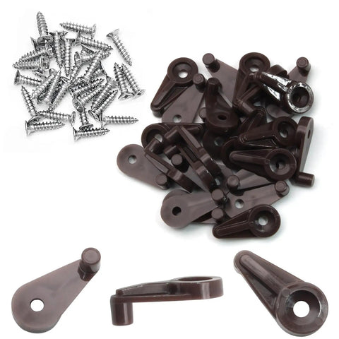 Heavy Duty Brown Mirror Hanging Clips 25 Pack Easy Snap Glass Retainer Brackets For Cabinets And Vanities Rock Solid Plastic with screws.