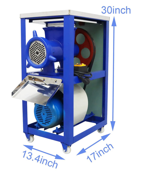 Electric Meat Grinder Workhorse With Rugged 8Mm Plate And Heavy Duty Iron Frame for poultry and veggie crushing, 30x17x13.4 inch.