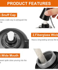 16oz Replacement Torch Canisters Pack Of 4 For Bamboo Lantern Outdoor Torches with fiberglass wick and snuff cap