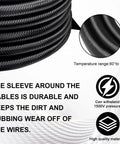 Top Shelf 8Awg Battery Quick Connect Cable 2 Feet Long 50 Amp Anderson Style Plug wrapped in durable black sleeve.