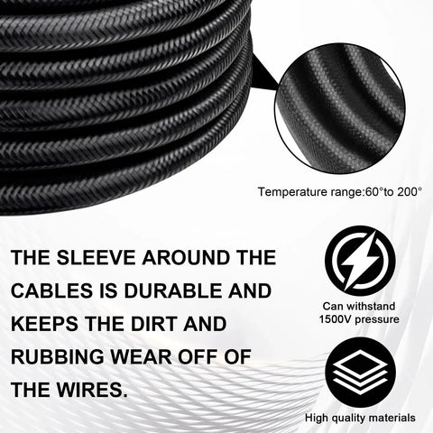 Top Shelf 8Awg Battery Quick Connect Cable 2 Feet Long 50 Amp Anderson Style Plug wrapped in durable black sleeve.