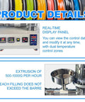 Compact 1000W Desktop Single Screw 3D Printer Extruder And Filament Maker With Precise Pid Temperature Control 0 To 350C For Small Shops display panel and extrusion settings visible.