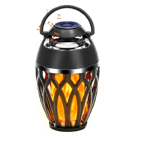 Twin Pack Outdoor Bluetooth Flame Speaker With LED Torch Dope Ambience Light, IPX5 Waterproof, Bluetooth 5.0, close-up view