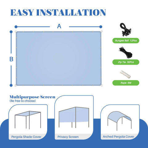 Installation guide for 18x38 Sun Shade Sail With Straight Edge Grommets UV Blocking Shade Cover For Outdoor Patio Pergola Backyard
