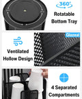 Rotatable Cup And Lid Dispenser With Four Compartments Holds Up To 80 Cups For 5 Oz To 16 Oz Cups And Lids, black design