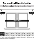 Heavy Duty Black Curtain Rod Size Selection Guide for Windows 66 To 120 Inches, Adjustable, Easy Installation, Modern Design