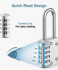 Two Pack 2.6 Inch Shackle 4 Digit Padlock For Outdoor Doors And Storage Weatherproof Zinc Alloy Lock Hasp Locker