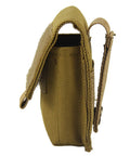 Side view of khaki Outdoor Utility Gear Bag Pouch With Cigarette Holder Case And Belt Clip Hiking And Camping Belt Organizer