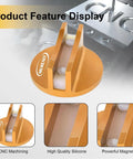 Universal Aluminum Magnetic Jack Pad with 0.4 Inch Weld Slots Pinch Weld Frame Rail Adapter Orange Pad for Cars SUVs Trucks