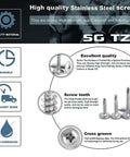 Built Like A Tank 500 Pack Of 8 X 1/2 Sheet Metal Screws Crafted From Solid 410 Stainless Steel Truss Head Self Tapping Fasteners With Knockout Rust Protection And Zero Hassle Driving For Every Tough Job Or Weekend Warrior Project image showing high quality stainless steel screws with truss heads and anti-corrosion features.