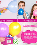 High Speed Electric Balloon Pump And Portable Balloon Blower For No Sweat Party Setup With Slick Plug And Play Action And Rock Solid Performance For Weddings Birthdays And Festivals, inflating balloons in only 3 seconds.