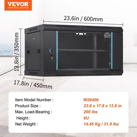Slick Wall Mount Network Server Cabinet 6U Rack Enclosure Featuring Locking Glass Doors And 14.8 Inch Depth Secure Your IT And AV Gear Tight Footprint Maximizes Office Space Rock Solid Build Handles Heavy Loads Smoothly