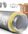 12 Inch Insulated Flexible Duct For HVAC Ducting And Exhaust, Heavy Duty R-4.2 Glass Fiber Insulated AC Duct, Aluminum Foil Wrapped