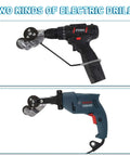 Two types of drills with Fast Cutting Metal Nibbler Drill Attachment For Electric Drills DIY Sheet Metal Cutter Knife For Iron Steel Aluminum Copper Plate Cutter Tool For Quick Clean Cuts And Durable Performance attached.