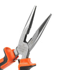 Pro Grip 6 Inch Needle Nose Pliers With Long Reach Spring Loaded Handles Hard Carbon Steel Jaws Ergonomic Soft Grip And Safety Ridge For Home DIY Fishing Jewelry Making Crafts And More