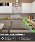 Using 3 In 1 Laser Level And Distance Meter With Magnetic Torpedo, 9 Inch Spirit Level, LED Display, measuring kitchen cabinets