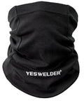 Flame Resistant Welding Neck Gaiter And Face Mask Black Bandana Style Headwear For Welders, 100 Percent Cotton 6.5 Oz FR Fabric