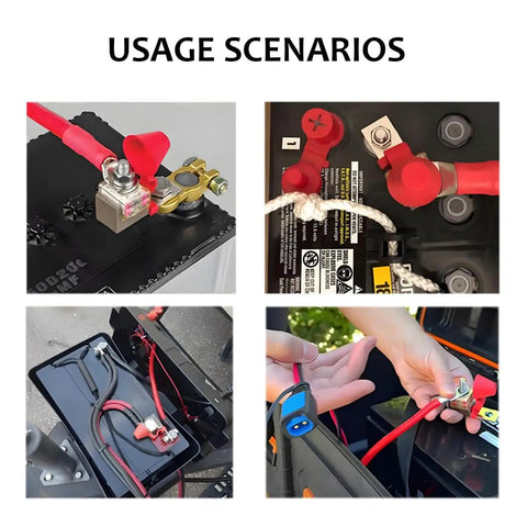 Heavy Duty 200A Battery Terminal Fuse Block Kit Waterproof 58V Fuse Mount connected to various battery setups.
