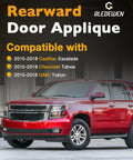 Red SUV showcasing Rear C Pillar Panel Cover For 2015 2018 Cadillac Escalade Chevrolet Tahoe And GMC Yukon Left And Right
