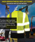 Hi Vis Long Sleeve Safety Shirts For Men 4 Pack Reflective Construction Workwear With Pockets Moisture Wicking Birdseye Knit Lightweight Breathable 100 Percent Polyester Yellow And Black with construction background
