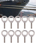 10 Pack M6x25 Eye Bolts Made From 304 Stainless Steel Beefy Heavy Duty Lifting Rings For Swing Sets Tie Downs Outdoor Gear Rustproof Silver Fasteners For Secure Hanging And Hoisting on ship deck