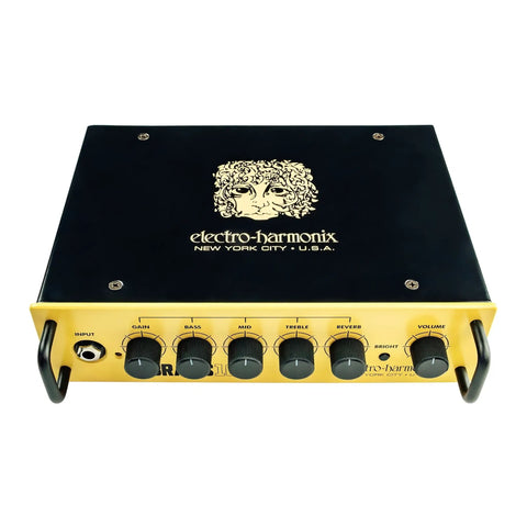 Abrams100 100W Guitar Amp Head With Class D Power, Ultra Lightweight Two And A Half Pound Build, front view with control knobs