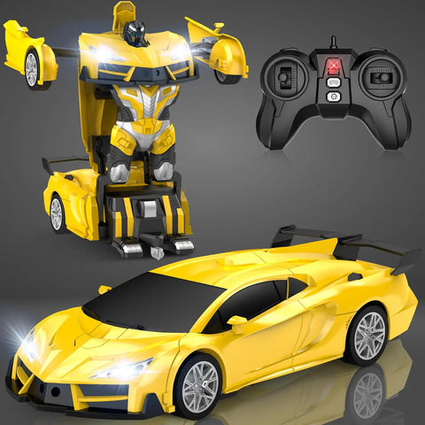 Dope Transform RC Car for Kids 3 to 8, 2.4GHz Remote, One Button Transform From Race Car to Robot, 360 Spin, 1 by 16 Scale