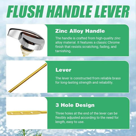 Flush handle lever details from 3 Inch Flush Valve Repair Kit For Most One Piece Toilets Replacement Parts with Adjustable G1 Half Inch Fill Valve Gasket And Flush Handle Lever Included Easy Install And Reliable Flushing