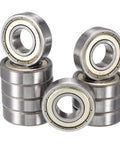 HiPicco R8ZZ deep groove ball bearings, chrome steel, 1/2 in ID x 1-1/8 in OD x 5/16 in wide, 10 pcs, double shielded