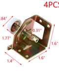 Rock Solid 4 Pack M8 Adjustable Cabinet Leveling Feet Heavy Duty Metal Furniture Stabilizers with measurements shown.