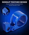 Front view of blue Orion Motor Tech inner tie rod removal tool with low-profile jaws