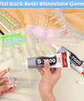 Clear B7000 Glue Rhinestone Tool Kit For Crafts And Jewelry Making With Two 130Ml Bottles Of Glue Diamond Crystals And Bling Ready Tools