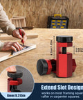 Tall Stair Gauges For Framing Square With Holder And Carabiner Pro Grade Metal Stair Stringer Layout Tool in use on wood