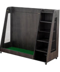 Get Your Golf Gear In Line With This Dope Wooden Bag Organizer On 360 Degree Wheels For The Garage, holds three bags.