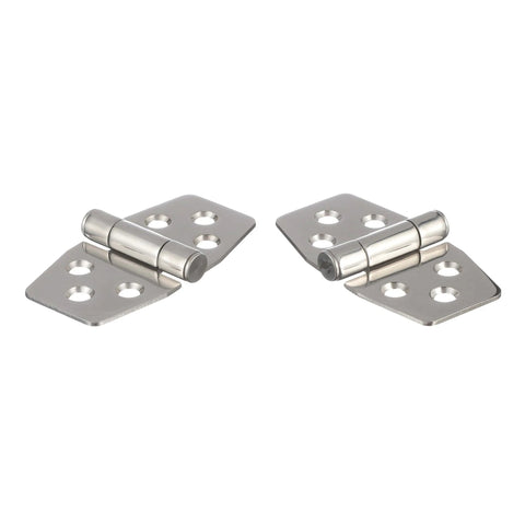 Pair of Barrel Up Friction Hinge In 316 Stainless Steel For Lightweight Boat Doors And Lids Glove Boxes And Compartments One And Nine Sixteenths Inch By Three Inch Pair Delivers Constant Torque And Keeps Doors Open Without Adjustment