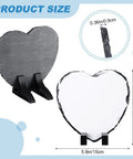 Blank Sublimation Heart Slate Set Four Pieces 5.9 By 5.9 Inches With Black Stands for Heat Press DIY Custom Photo Plaque Frame Display