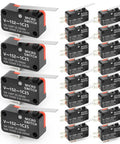 Built Tough 20Pcs 15A 125 250VAC Straight Hinge Lever Arm Micro Switch 1NO 1NC Limit Switch Pack for durable industrial use