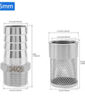 25mm Inlet Suction Strainer Mesh Filter For Garden Hose And Water Pipe Debris Removal 304 Stainless Steel Rust Resistant