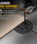 Zero Clearance Insert Plate For 14 Inch Band Saw, shown in use for cleaner edges and reduced tearout in woodworking projects.