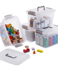 4 Pack 6 Qt Clear Storage Bins With Lids And Grey Handles Stackable Plastic Bins For Organizing Toys Pantry Kitchen Garage Closet And More Great For Sorting Toys Crafts Photos Medicine And Snacks In Any Room Like A Pro
