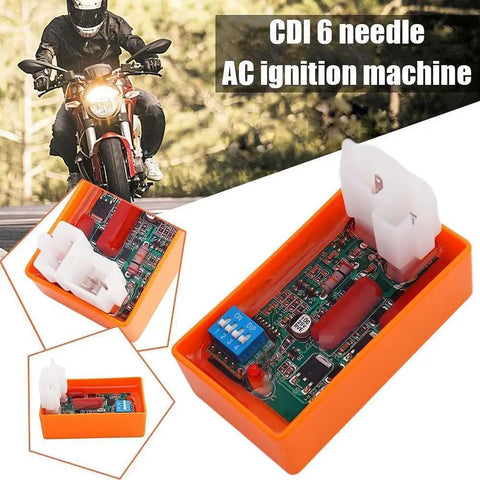Six Pin Adjustable AC CDI Motorcycle Ignition Box With DIP Switch Dual Plug for 4-Stroke ATVs Dirt Bikes Scooters