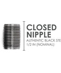 One Half Inch By One Inch Black Pipe Nipple Ten Pack Malleable Cast Iron Close Nipples For Dope Industrial Decor And Vintage DIY Furniture Fittings Options