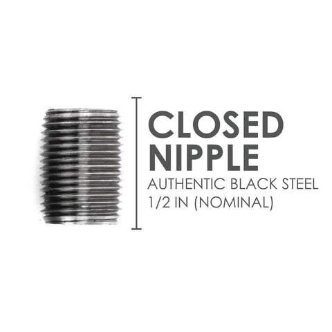 One Half Inch By One Inch Black Pipe Nipple Ten Pack Malleable Cast Iron Close Nipples For Dope Industrial Decor And Vintage DIY Furniture Fittings Options